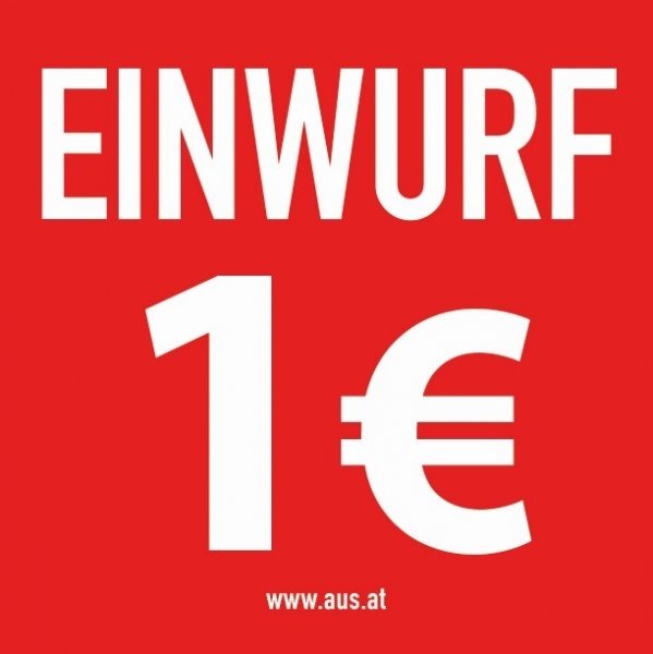 Aufkleber Einwurf 1 Euro 50x50mm