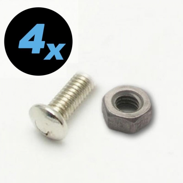 4 Stück Schrauben M4x12mm schlitzlosem Halbrundkopf
