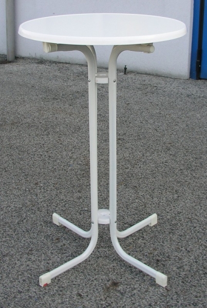 Stehtisch klappbar weiss Tischplatte 70cm Gestell beschichtet