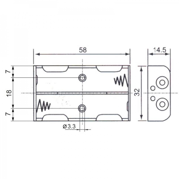 Batteriehalter passend für 2x Mignon (AA)