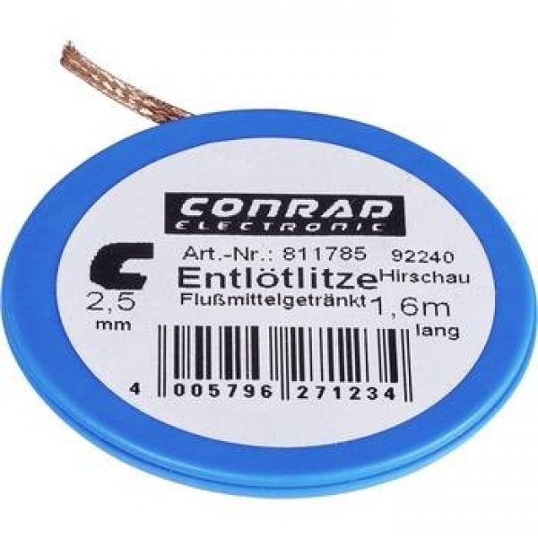 Entlötlitze 907102 1 St. Länge 1.6 m Breite 2.5 mm Spender