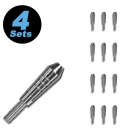 4 replaceable Top sets (12 pcs) for Titanium Power Shafts Phil Taylor Generation 2 and 3