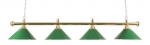 Billard Lampe 4 flammig Messing/grün