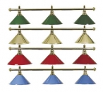 Billard Lampe 3 flammig Hängebalken goldfarbig