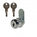 Zylinderschloß mit 2 Schlüssel KD, Länge 16 mm - 5/8" Automatenschloss
