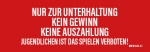 Aufkleber, Nur zur Unterhaltung, 35x105mm