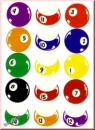 Aufkleber Pool Ball Nr. 1 - 15 Durchmesser 19cm