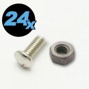 24 Stück Schrauben M4x12mm schlitzlosem Halbrundkopf