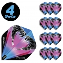 4 Flight Sets (12 Stk) Standard Polyester Snakebite Hardcore Rainbow